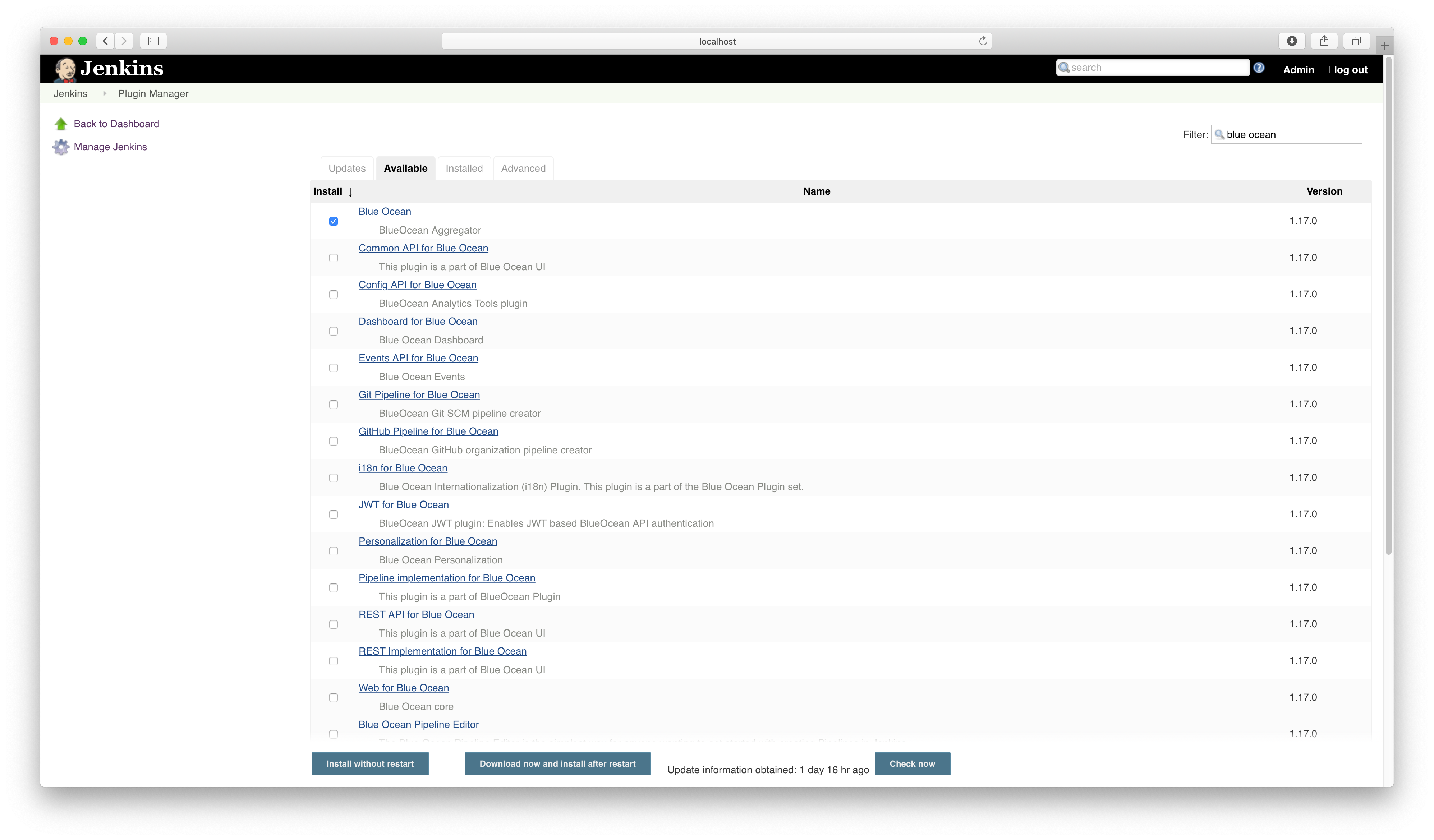 Blue Ocean Plugin