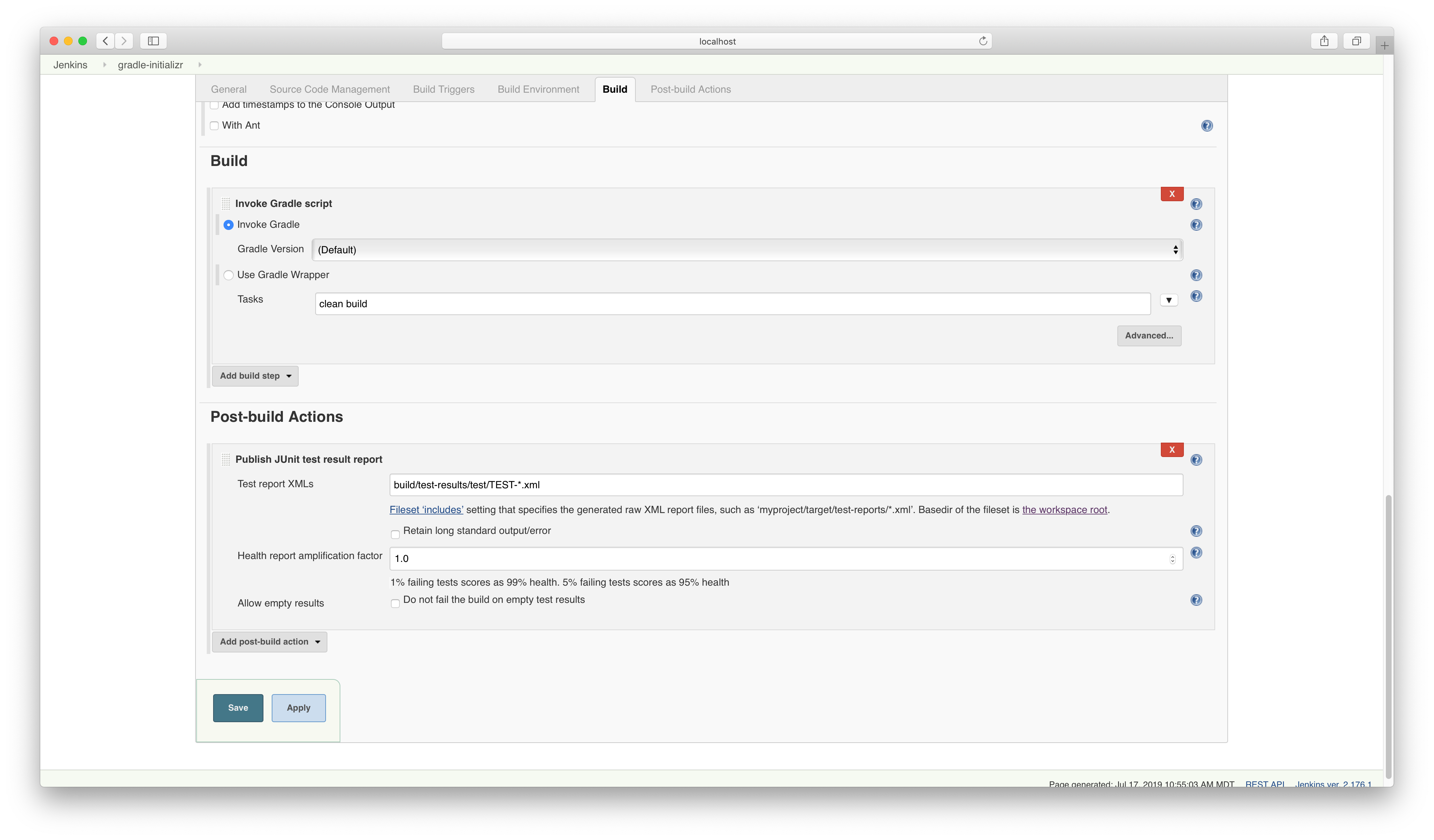 Publish JUnit Results