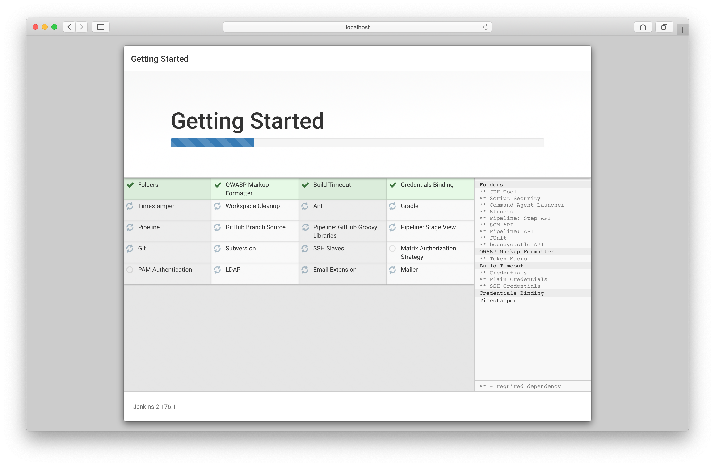 Plugin Installation Progress