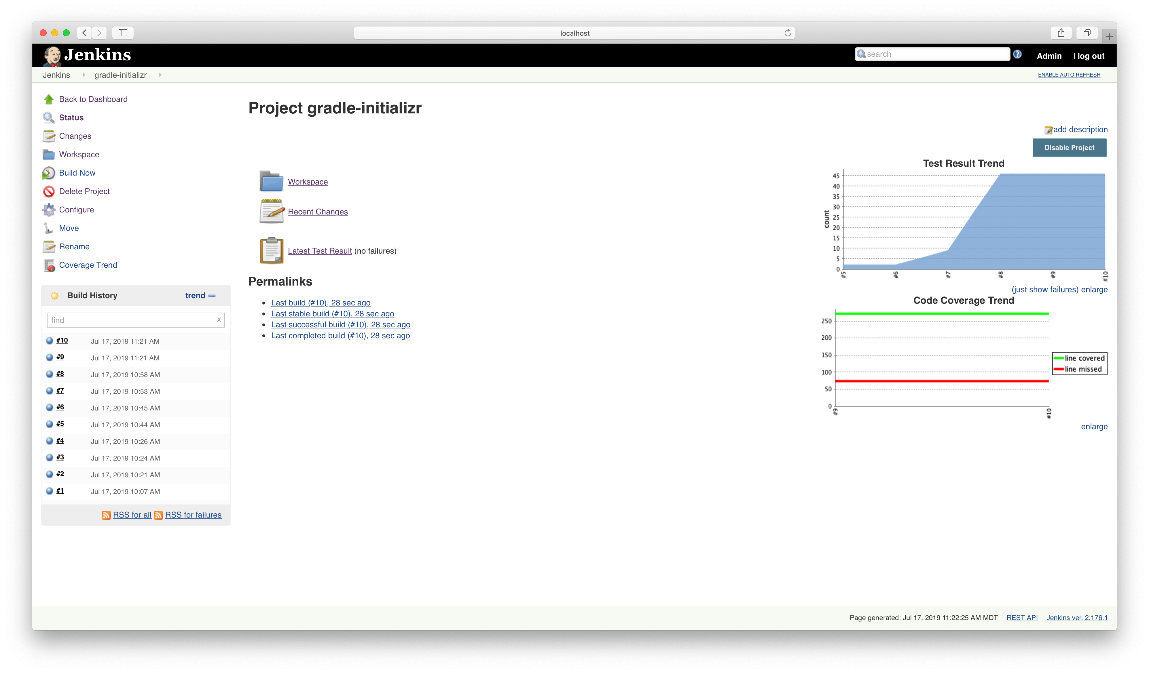 JaCoCo Coverage Report Trend