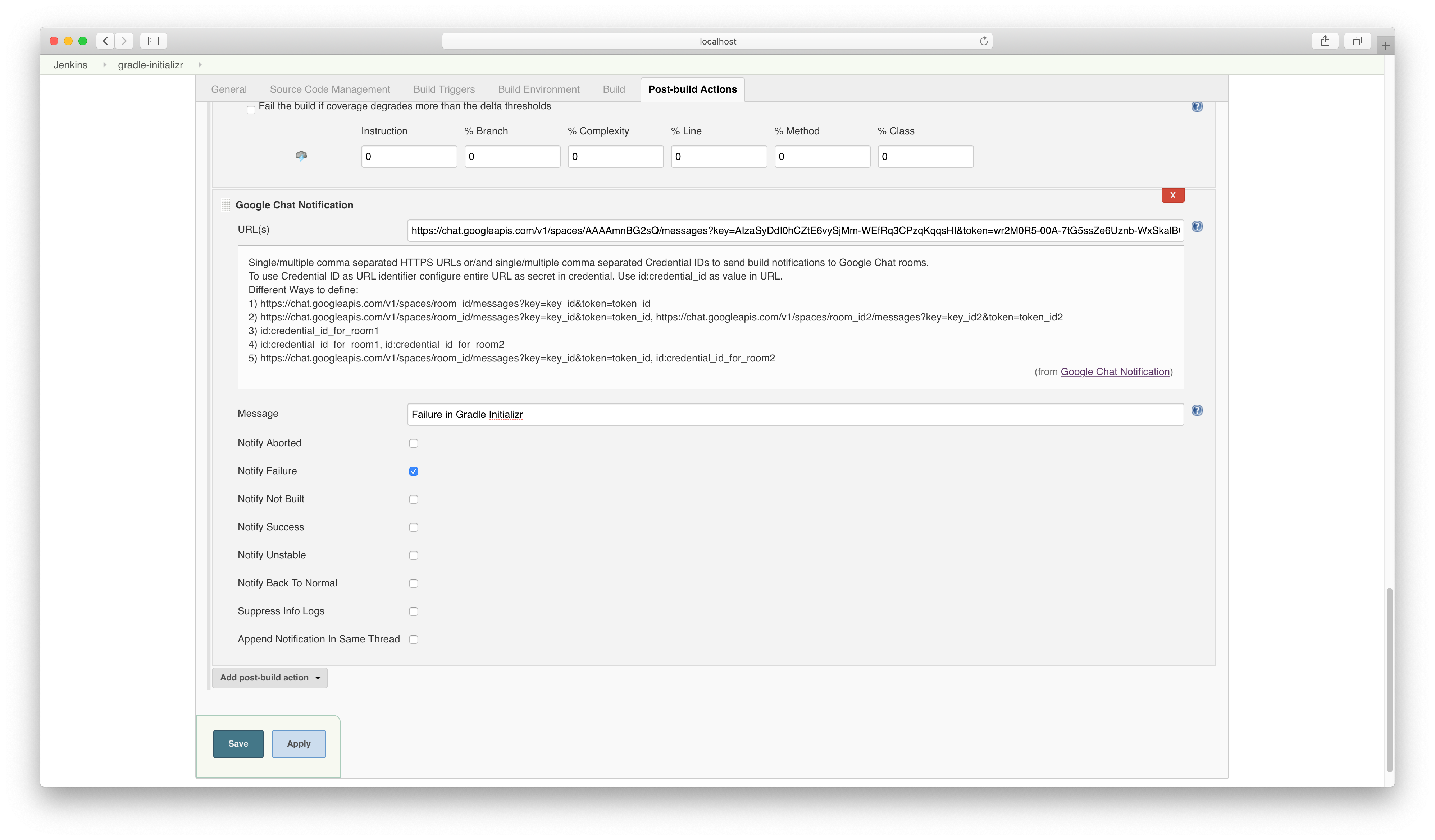 Notification Configuration
