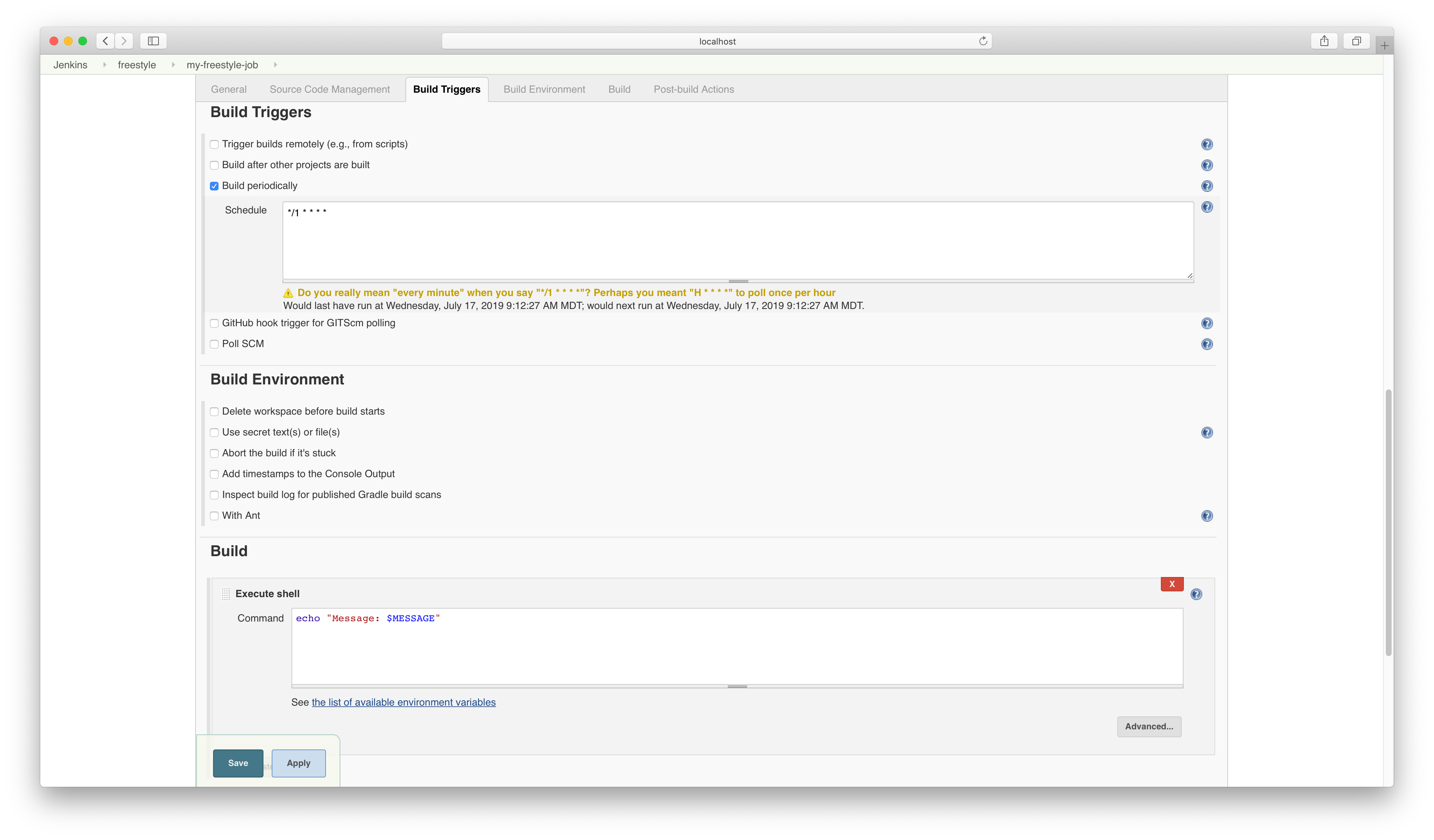Build Trigger And Step