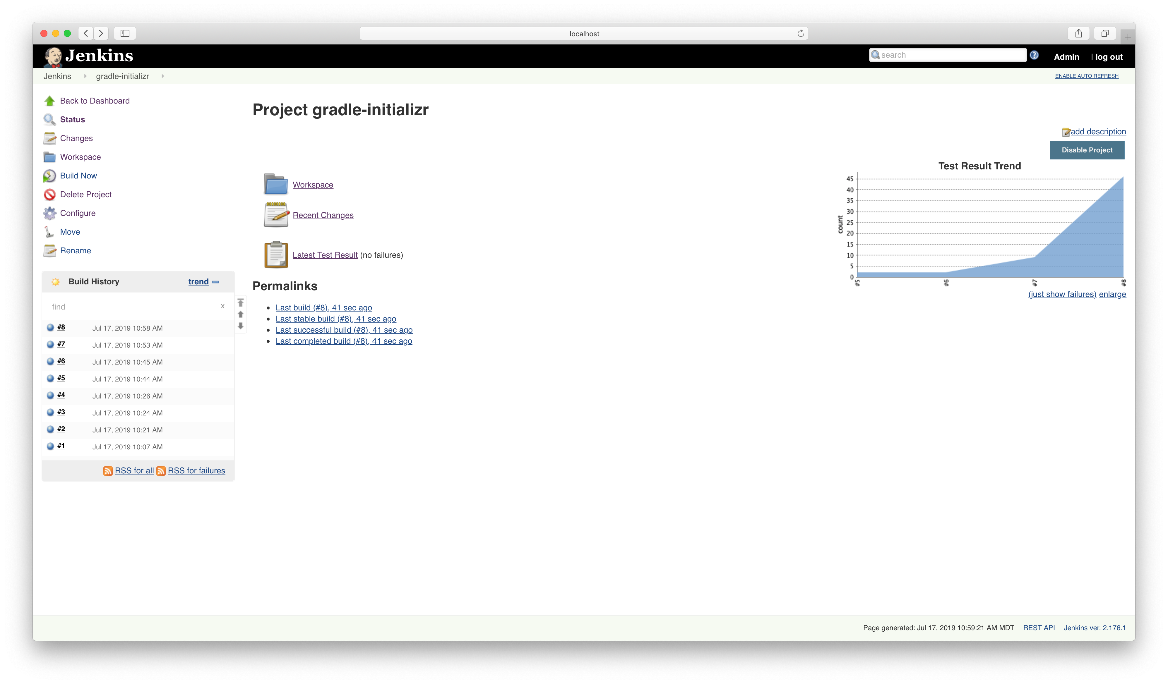 Changed Test Result Trend