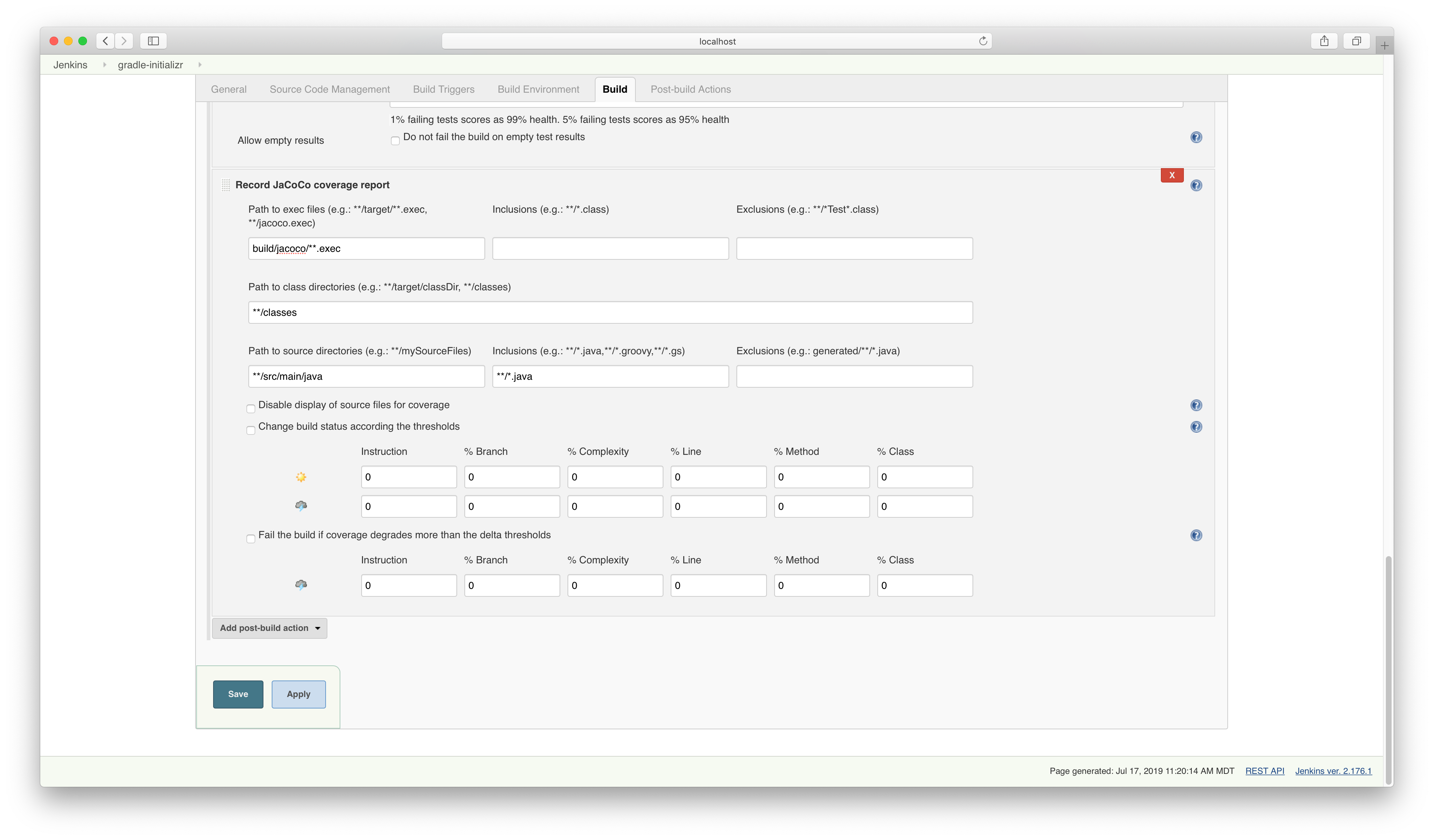 JaCoCo Configuration