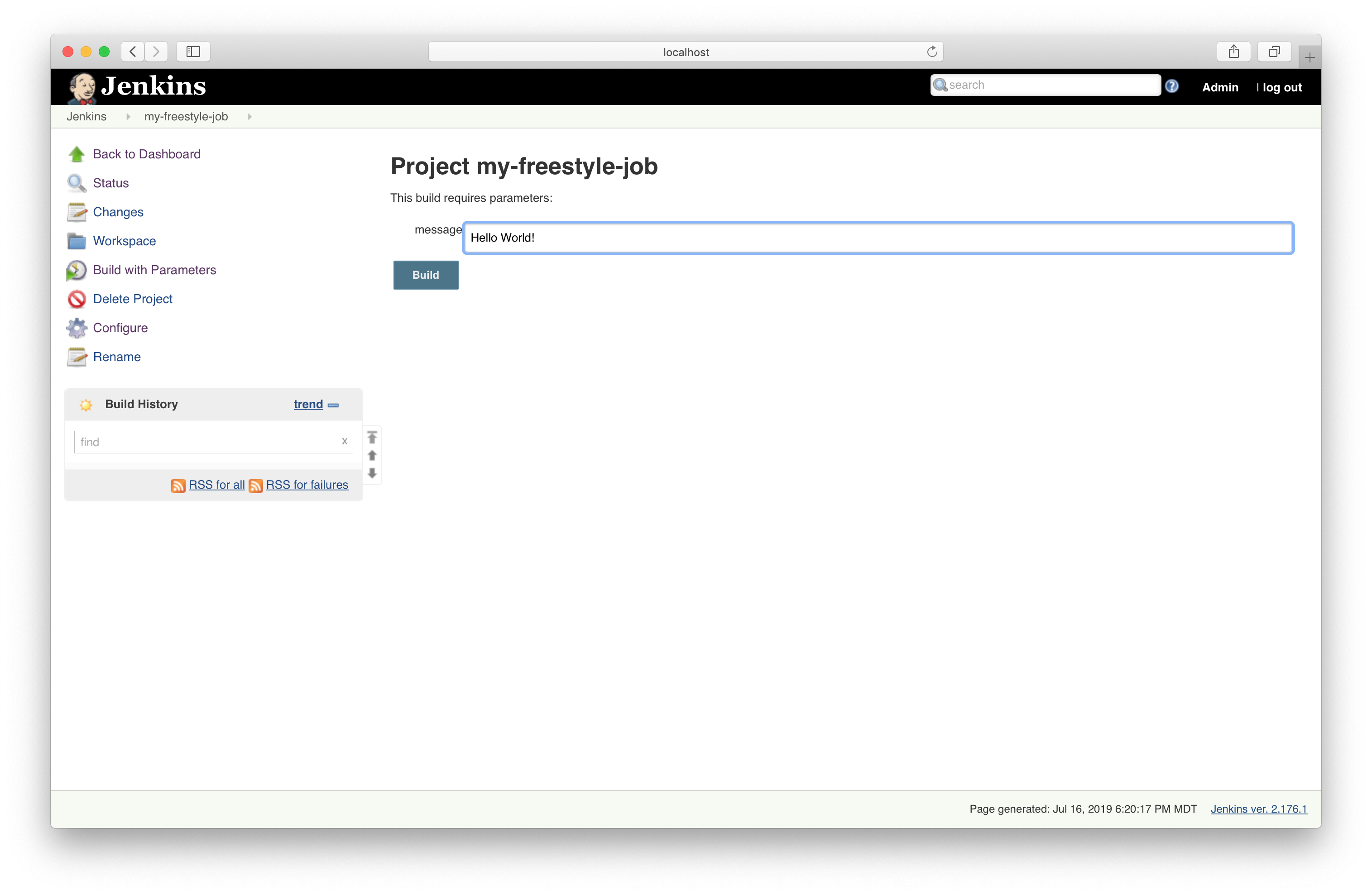 Build with Parameters